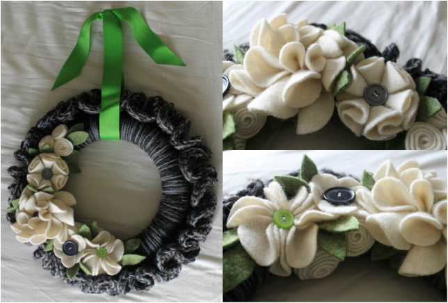Kit's Crafts - Ruffle Wreath #FreeCrochetPattern