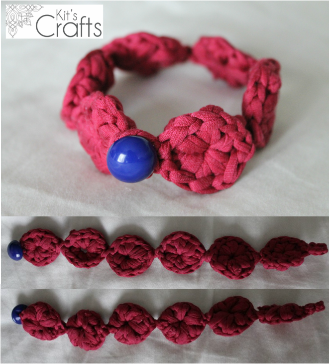 Kit's Crafts - T Shirt Circle Cluster Bracelet