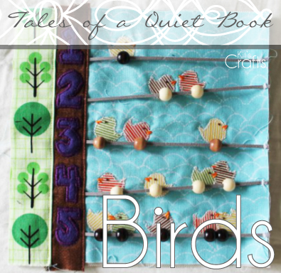 Kit's Crafts - Quiet Book, Birds on a Wire Counting Page