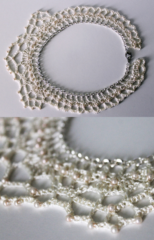 Kit's Crafts - Crochet Lace Statement Necklace
