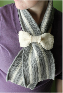 Kit's Crafts - Striped Knit Herringbone Scarf
