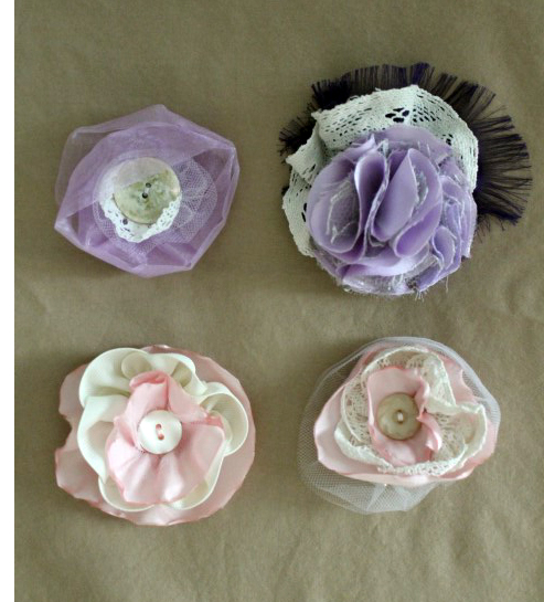 Kit's Crafts - Lacy Flower Clips Set