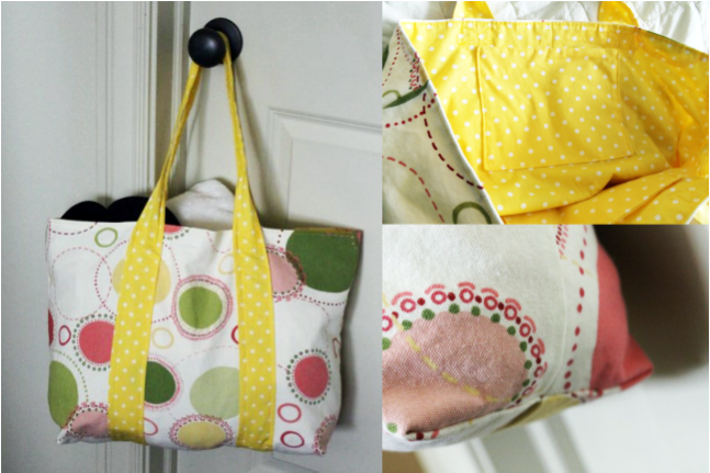 DIY Beach Bag from fabric remnants