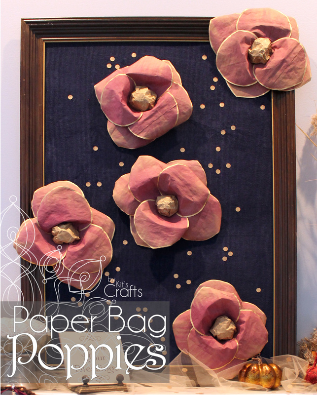 Kit's Crafts - Paper Bag Poppies #PaperFlowerTutorial